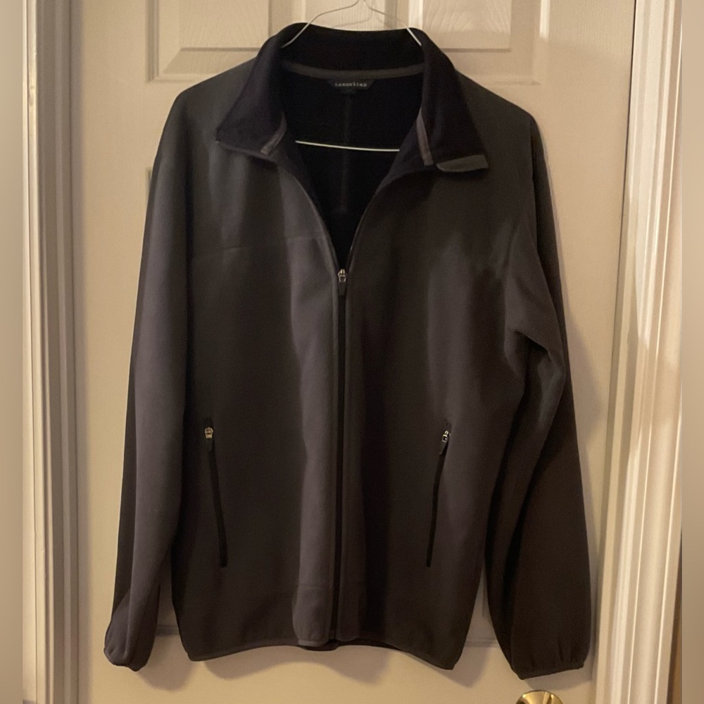 Lands End fleece jacket coat men L